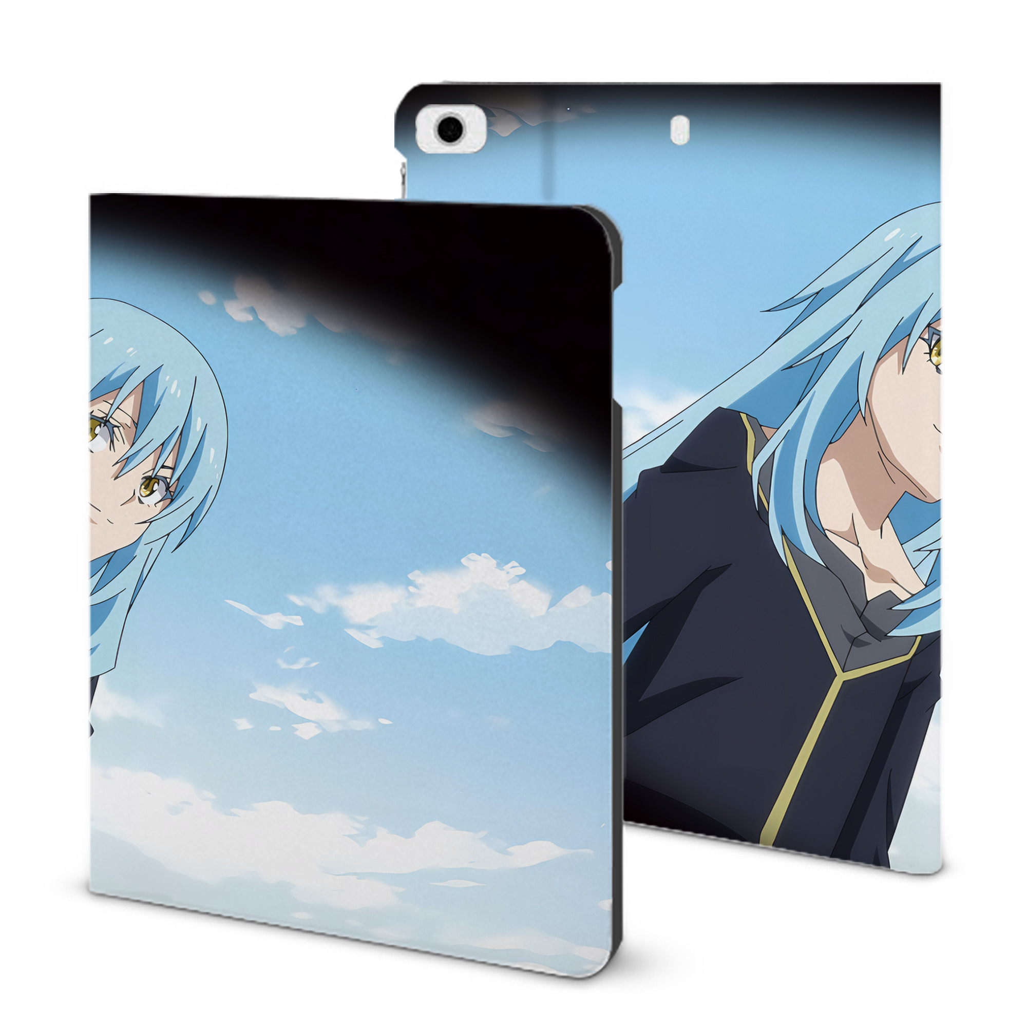（画像用） 転スラ Regarding Reincarnated to Slime IPad ケース ブック型 PUレザー TPU 耐衝撃 軽量 薄型 ペン収納なし 全面保護 IPad 各モデル対応